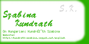 szabina kundrath business card